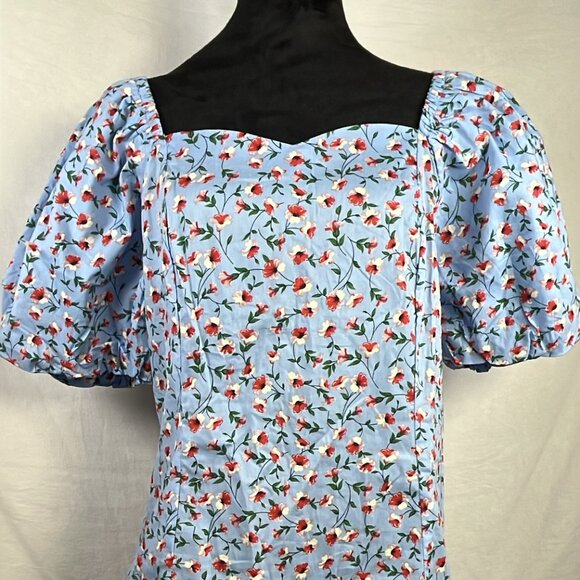 Allegra K Tops - Allegra K Blue Floral Short‎ Sleeve SZ L Top  CottageCore CoquetteGirl Feminine